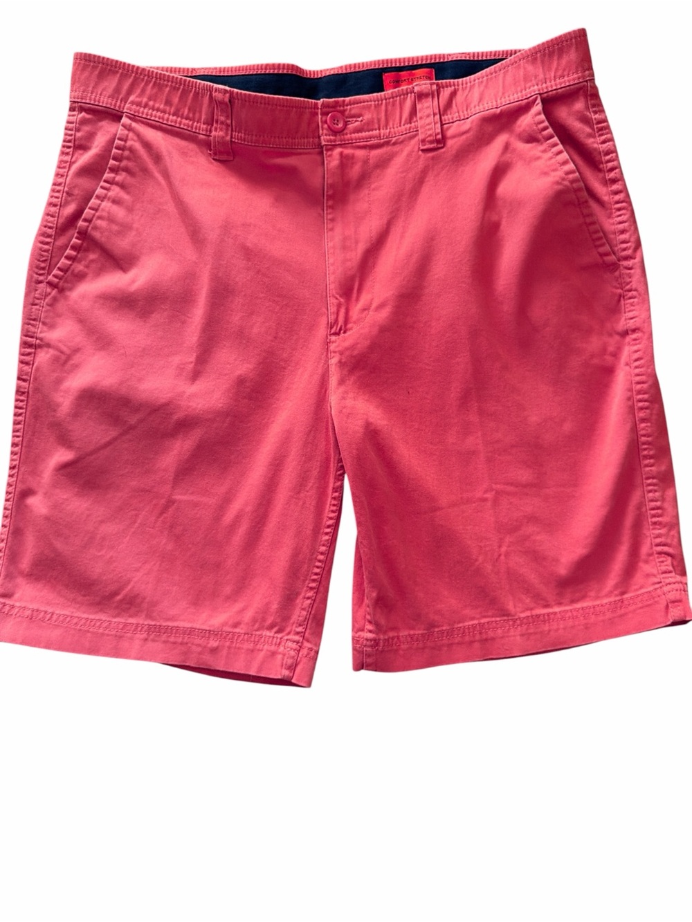 St.John’s Bay Men’s Coral Pink Classic Comfort Stretch Chino Shorts. EC Size 38